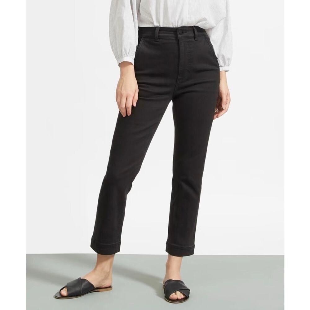 Everlane Straight Leg Crop Short Jeans Black Sz 16